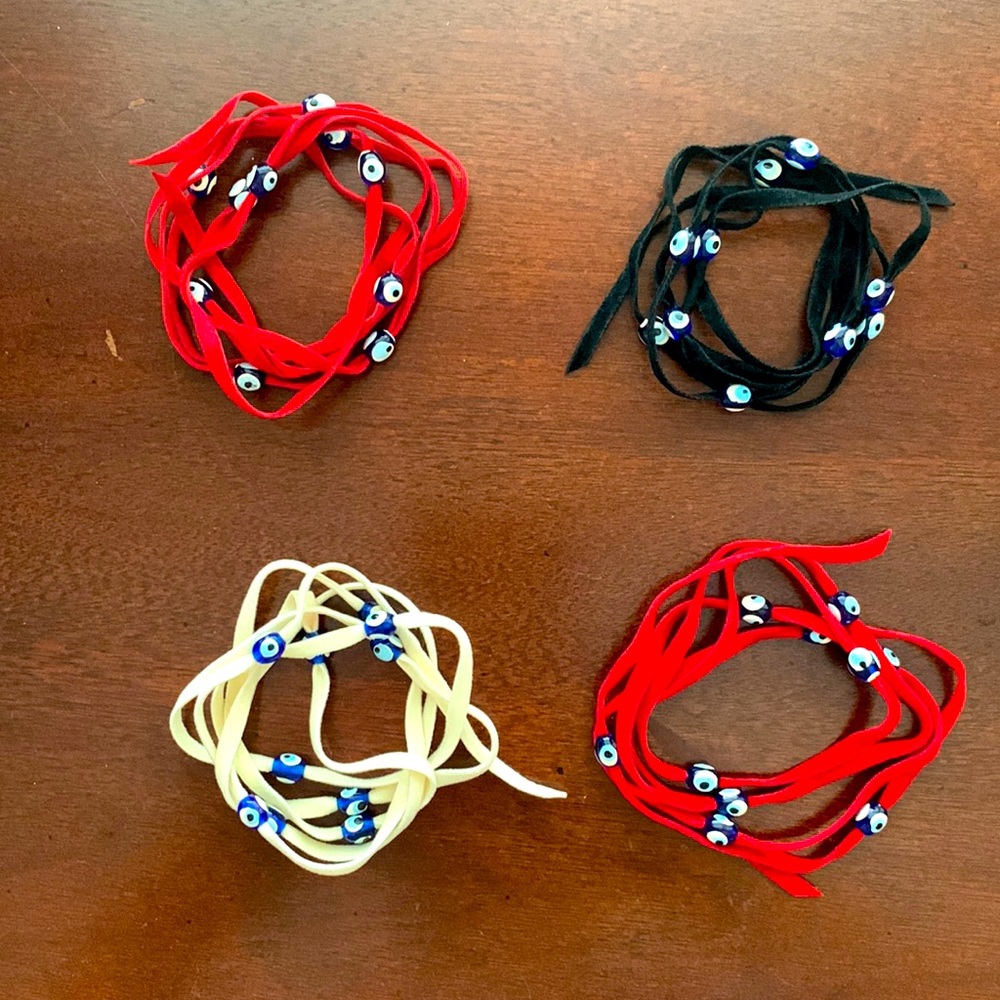 Evil Eye Wrap Bracelets - Set of Four